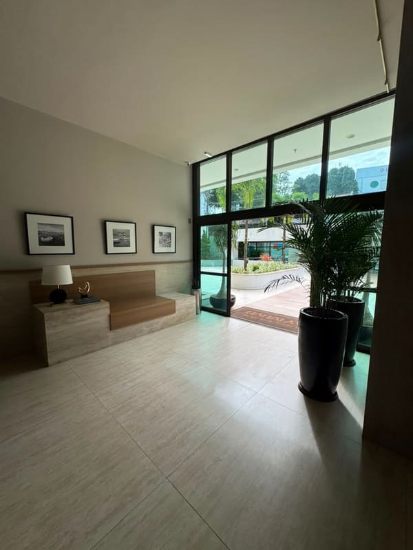 Lobby with floor-to-ceiling glass