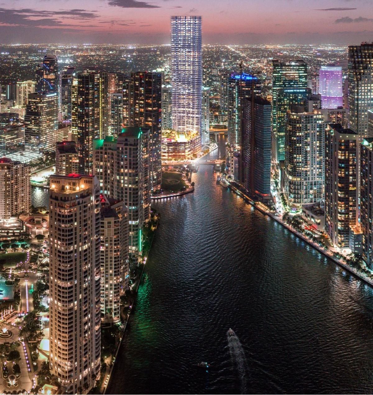 Artist's rendering of the tower where the Miami River meets Biscayne Bay