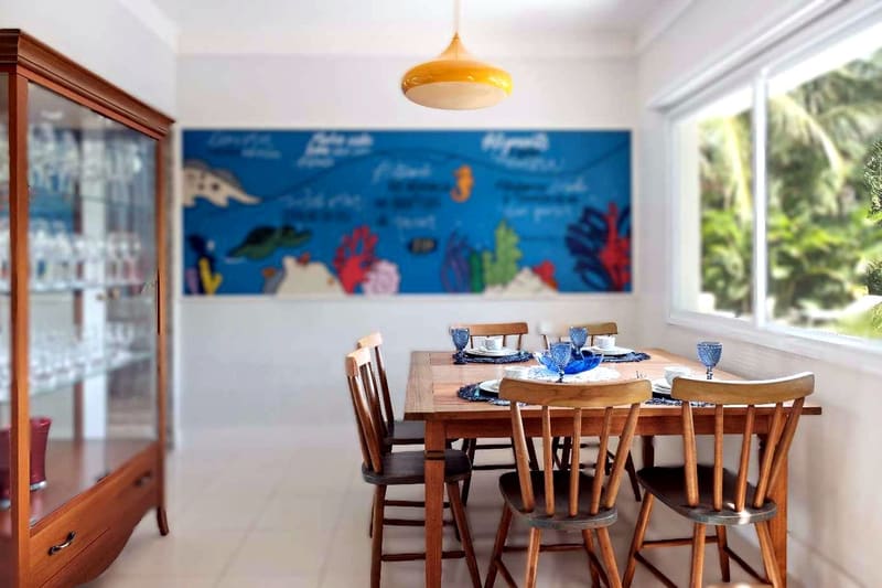 Breakfast room with garden views