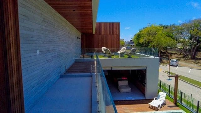 Upper terrace overlooking the pool deck