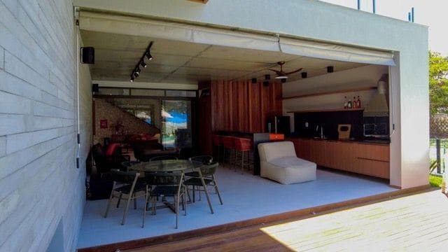 Gourmet area with kitchen and dining table