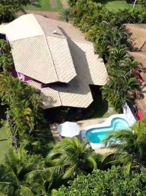 House and pool seen from above