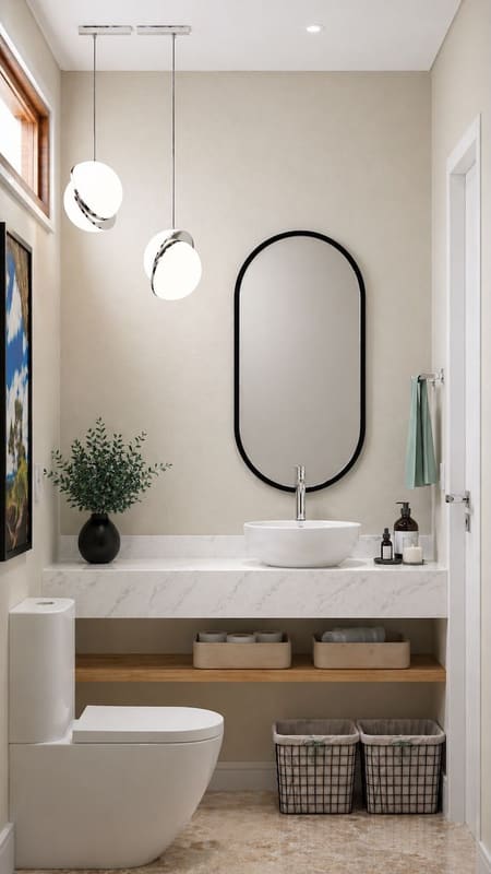 Illustrative rendering of the powder room