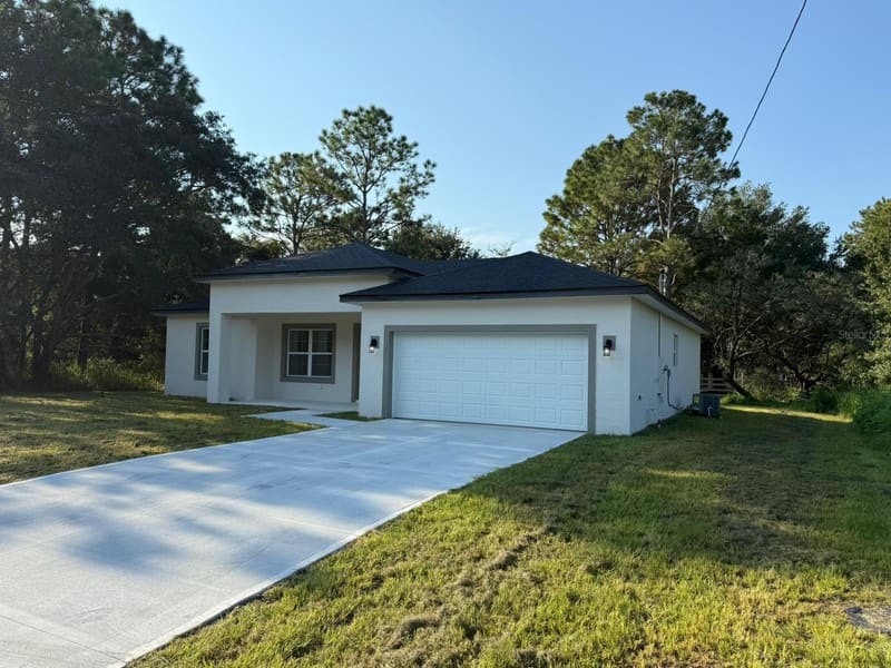 Front elevation and garage