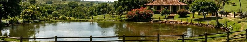 The lake with the farmhouse beyond it