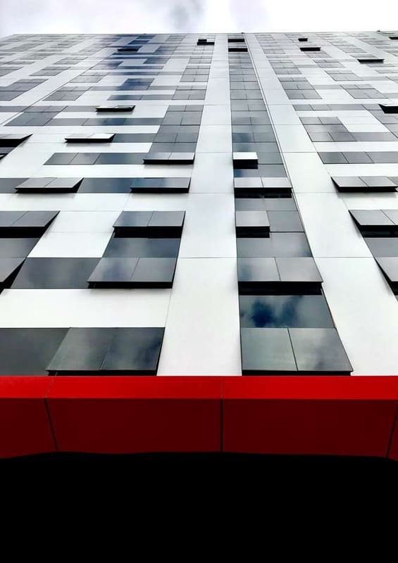 Facade detail above the retail level