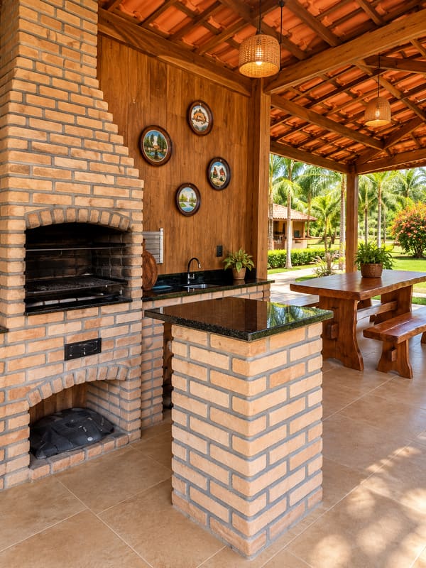 Gourmet kiosk with its brick barbecue