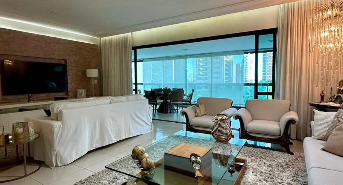 Open-plan living and dining room