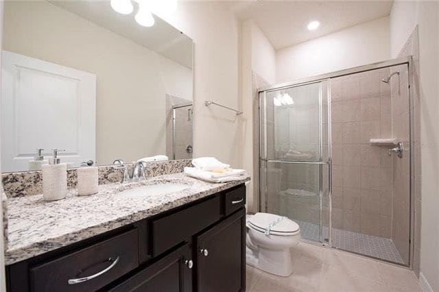 Bathroom with glass shower