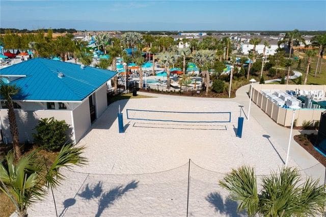 Resort beach volleyball court